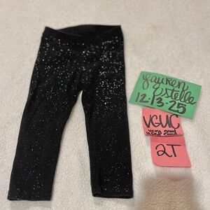 Okie Dokie Black Glitter Kids Leggings